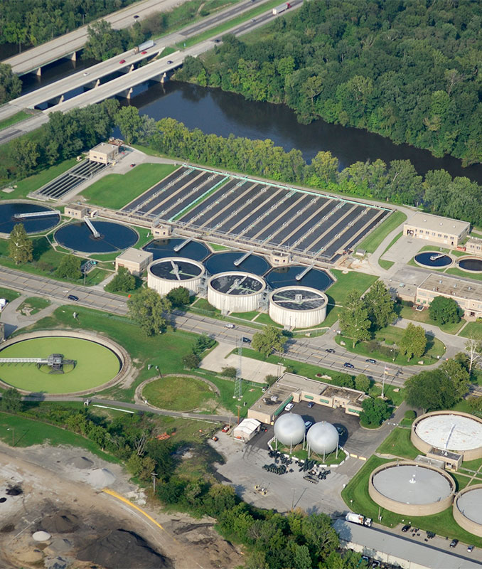 Industrial water treatment campuses connect new facilities or close gaps