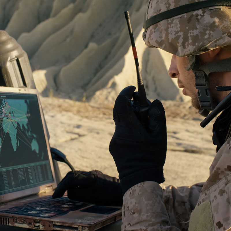 Wireless military communication header